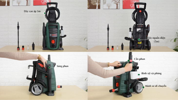 Hướng dẫn sử dụng máy rửa xe Bosch Universal AQT 125 1500W